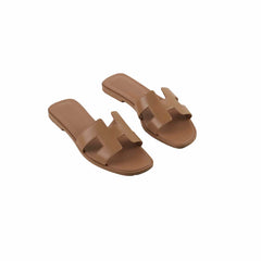 Hermes Oran Slides Beige Lin