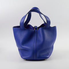 Hermes Picotin 22 Clemence Blue Electric A Stamp