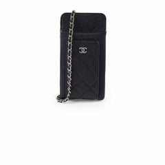 Chanel Phone Pouch Black Caviar SHW
