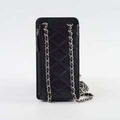 Chanel Phone Pouch Black Caviar SHW