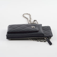 Chanel Phone Pouch Black Caviar SHW