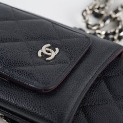 Chanel Phone Pouch Black Caviar SHW