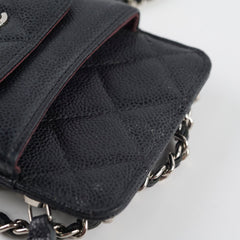 Chanel Phone Pouch Black Caviar SHW