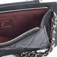 Chanel Phone Pouch Black Caviar SHW