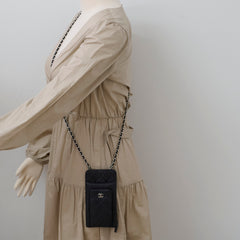 Chanel Phone Pouch Black Caviar SHW