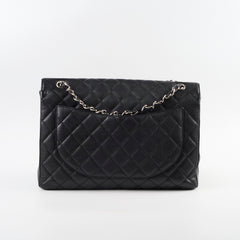 Chanel Maxi Single Flap Black Caviar SHW