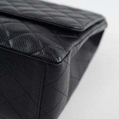 Chanel Maxi Single Flap Black Caviar SHW