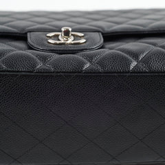 Chanel Maxi Single Flap Black Caviar SHW