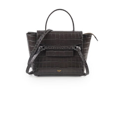 Celine Nano Belt Bag Croc Emboss Dark Grey