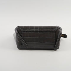 Celine Nano Belt Bag Croc Emboss Dark Grey