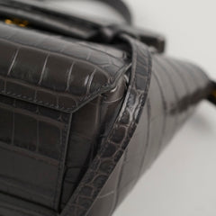 Celine Nano Belt Bag Croc Emboss Dark Grey