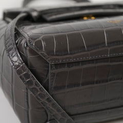 Celine Nano Belt Bag Croc Emboss Dark Grey