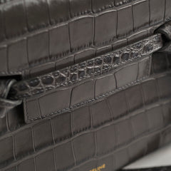 Celine Nano Belt Bag Croc Emboss Dark Grey