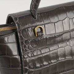 Celine Nano Belt Bag Croc Emboss Dark Grey