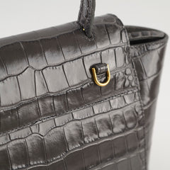 Celine Nano Belt Bag Croc Emboss Dark Grey