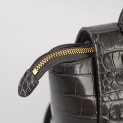 Celine Nano Belt Bag Croc Emboss Dark Grey