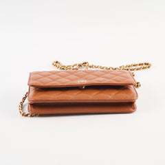 Chanel Wallet On Chain WOC Caviar Tan (microchip)