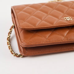 Chanel Wallet On Chain WOC Caviar Tan (microchip)