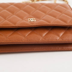 Chanel Wallet On Chain WOC Caviar Tan (microchip)