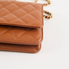 Chanel Wallet On Chain WOC Caviar Tan (microchip)