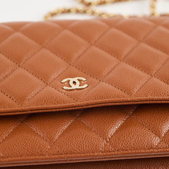 Chanel Wallet On Chain WOC Caviar Tan (microchip)