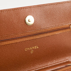 Chanel Wallet On Chain WOC Caviar Tan (microchip)