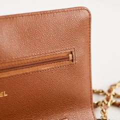 Chanel Wallet On Chain WOC Caviar Tan (microchip)