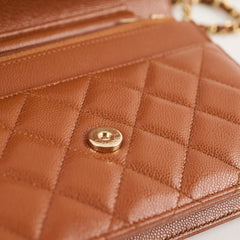 Chanel Wallet On Chain WOC Caviar Tan (microchip)