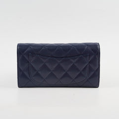 Chanel classic Long Wallet Caviar Navy