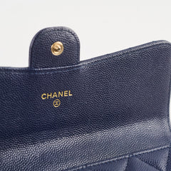 Chanel classic Long Wallet Caviar Navy