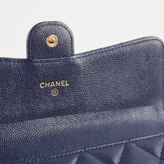 Chanel classic Long Wallet Caviar Navy