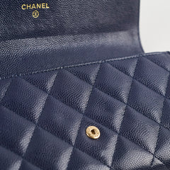 Chanel classic Long Wallet Caviar Navy