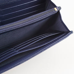 Chanel classic Long Wallet Caviar Navy