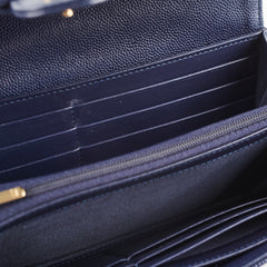 Chanel classic Long Wallet Caviar Navy