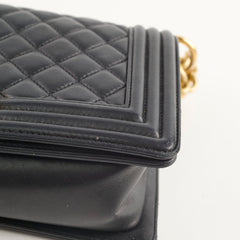 Chanel Old Medium Boy Bag Lambskin Black