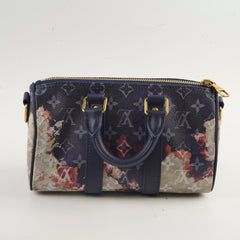 Louis Vuitton Keepall 25 Bandouliere Ink Blue Micorchip