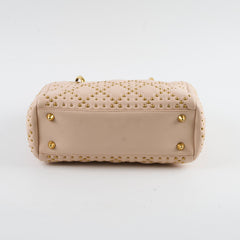 Christian Dior Small Studded Lady Dior Pink/Nude