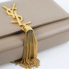 Saint Laurent Small Kate Tassel Dark Beige