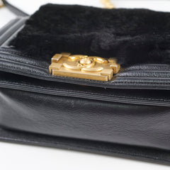 Chanel Boy Black Fur