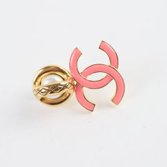 Chanel Pearl CC Logo Earrings Pink
