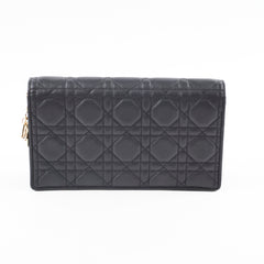 Dior Black Lady Dior Pouch Wallet on Chain