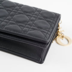 Dior Black Lady Dior Pouch Wallet on Chain