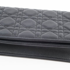 Dior Black Lady Dior Pouch Wallet on Chain
