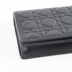 Dior Black Lady Dior Pouch Wallet on Chain