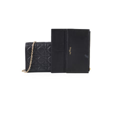 Dior Black Lady Dior Pouch Wallet on Chain
