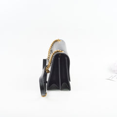 Saint Laurent Sunset Croc Flap Black