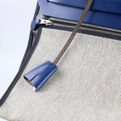 Hermes Herbag Zip 39 Bag Berline Canvas/Leather Black/Blue SHW