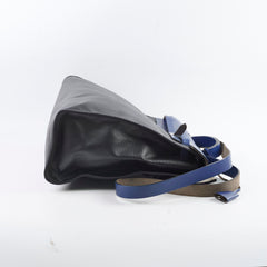Hermes Herbag Zip 39 Bag Berline Canvas/Leather Black/Blue SHW