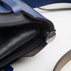 Hermes Herbag Zip 39 Bag Berline Canvas/Leather Black/Blue SHW