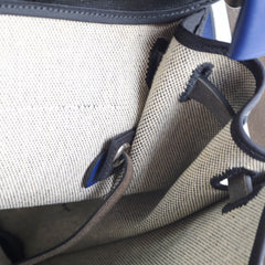 Hermes Herbag Zip 39 Bag Berline Canvas/Leather Black/Blue SHW
